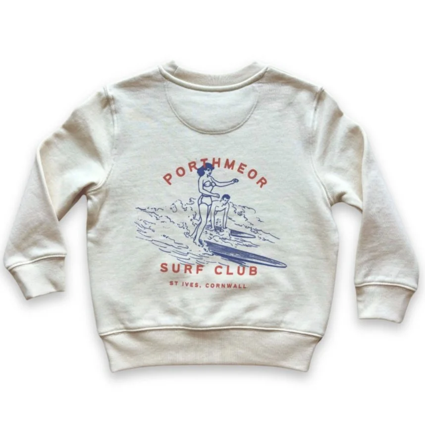 Porthmeor Surf Club' Kids Sweater - Natural — St Ives Surf School